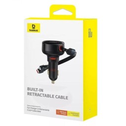 Baseus Enjoyment Pro USB-C + Lightning 60W Car Charger Black