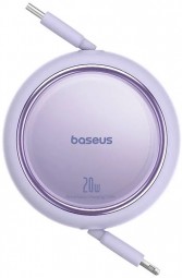 Baseus Free2Pull Expandable USB C to iP Ligtning 20W fast charging cable 1m Purple