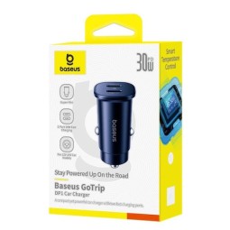 Baseus GoTrip 2 x USB-C 30W Car Charger Black