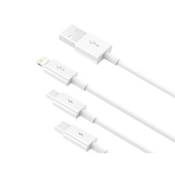 Baseus Superior Series 3 in 1 USB Cable 1,2m White