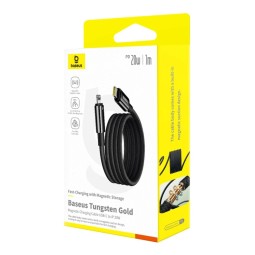 Baseus Tungsten Gold Magnetic Anti-Tangle Type-C to Lightning Cable 1m Black