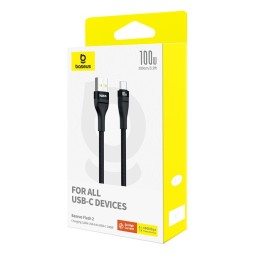 Baseus USB A to USB C 100 W fast charging cable 1m Black