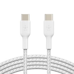 Belkin BoostCharge Braided USB-C to USB-C Cable 1m White (2-Pack)