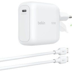 Belkin BoostCharge USB-C GaN-Wall Charger (100 W) + USB-C cable White