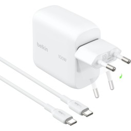 Belkin BoostCharge USB-C GaN-Wall Charger (100 W) + USB-C cable White