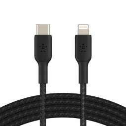 Belkin Braided USB-C to Lightning Cable 2m Black