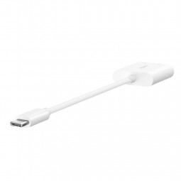 Belkin RockStar 3.5mm Audio + USB-C Charge Adapter White
