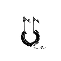 BlackBird BH1683 4in1 USB-A/USB-C/Lightning Cable 0,5-2m Black