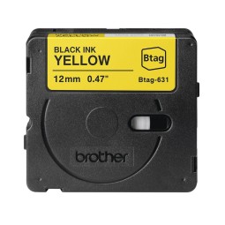 Brother BTAG-631 Címketekercs (12mm) Black on Yellow - 4m