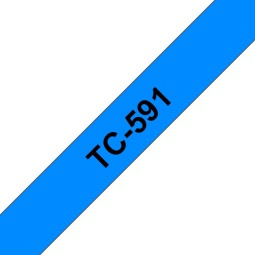 Brother TC-591 laminált P-touch szalag (9mm) Black on Blue-7,7m
