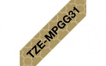 Brother TZe-MPGG31 laminált P-touch szalag (12mm) Black on Gold Mint - 4m