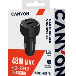 Canyon OnDrive 48 Car Charger 48W Black