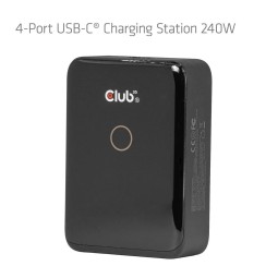 Club3D CAC-1933 4-Port USB-C Charging Station 240W GaN PD 3.1 + PPS + LED Display