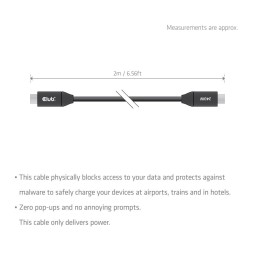 Club3D CAC-2506 USB-C Safe Cable 240W No Data 2m Black