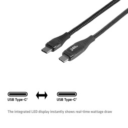 Club3D CAC-2508 USB-C Safe Cable with Power Meter 240W No Data 2m Black