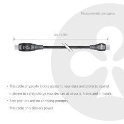 Club3D CAC-2508 USB-C Safe Cable with Power Meter 240W No Data 2m Black