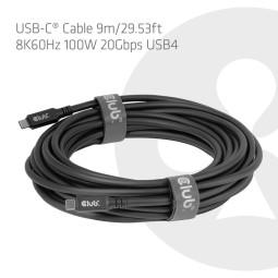 Club3D CAC-2509 USB-C Cable 8K60Hz 100W 20Gbps USB4 9m Black