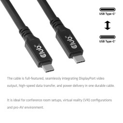 Club3D CAC-2509 USB-C Cable 8K60Hz 100W 20Gbps USB4 9m Black
