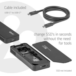 Club3D CAC-2510 M.2 SSD Enclosure with Cooling Fan NVMe USB4 40Gbps