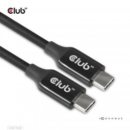Club3D USB3.2 Gen2 Type-C to C Active Bi-directional Cable 8K60Hz M/M 5m Black