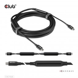 Club3D USB3.2 Gen2 Type-C to C Active Bi-directional Cable 8K60Hz M/M 5m Black