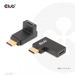 Club3D USB Type-C Gen2 Angled Adapter set of 2 up to 4K120Hz 240Watt EPR M/F