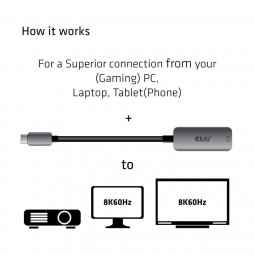 Club3D USB Type C to DisplayPort adapter cable Grey