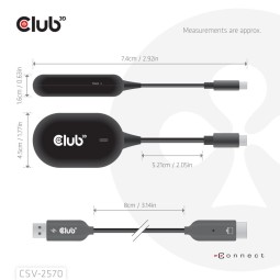 Club3D Wireless USB-C to HDMI Transmitter and Receiver FullHD 25m range Black