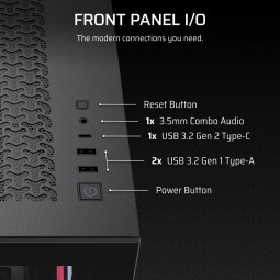 Corsair 3500X LX-R RGB iCUE Link Tempered Glass Black