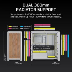 Corsair 4000D RS Tempered Glass White/Oak