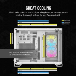 Corsair iCUE LINK 2500X RGB Micro ATX Dual Chamber Tempered Glass White