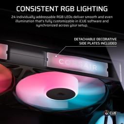 Corsair iCUE LINK RX360 II Unified Frame RGB PWM PC Fans Starter Kit with iCUE LINK System Hub Black