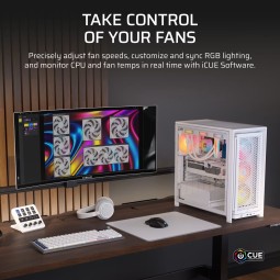 Corsair iCUE LINK RX360 II Unified Frame RGB PWM PC Fans Starter Kit with iCUE LINK System Hub White