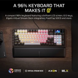 Corsair Vanguard 96 Wired MLX Plasma Mechanical Gaming Keyboard Black/White US