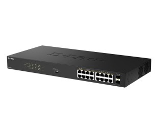 D-Link DGS-1018P 16-Port Gigabit Unmanaged PoE+ Switch with 2 SFP Ports