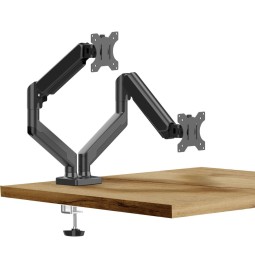 Delight Dupla LCD tartókonzol - karos, teleszkópos - asztallapra rögzíthető