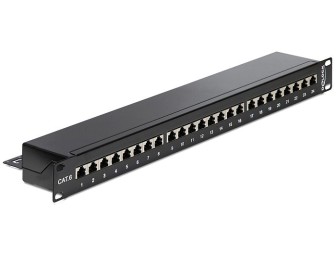 DeLock 19″ Patch Panel 24 Port Cat.6 Black