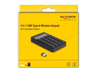 DeLock 2in1 Wireless Numeric Keypad Black