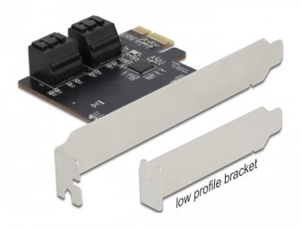 DeLock 4 port SATA PCI Express x1 Card Low Profile Form Factor