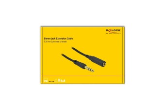 DeLock 6,35mm jack male/famale cable 10m Black