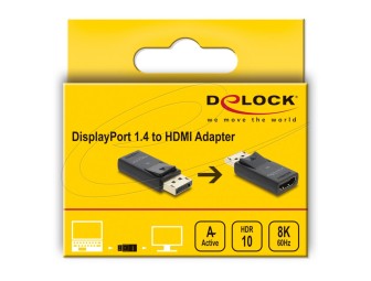DeLock Active DisplayPort 1.4 to HDMI Adapter 8K with HDR Black