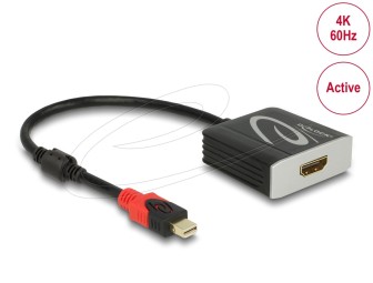 DeLock Active mini DisplayPort 1.4 to HDMI Adapter 4K 60Hz Black