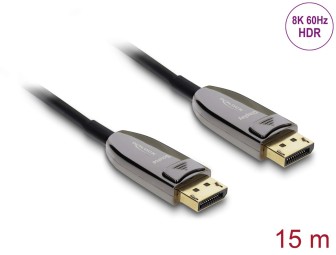 DeLock Active Optical Cable DisplayPort 2.1 8K/60Hz 40Gbps cable 15m Black