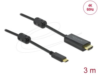DeLock Active USB Type-C to HDMI Cable (DP Alt Mode) 4K 60Hz 3m Black