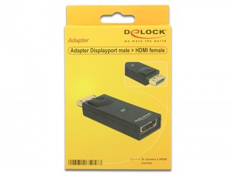 DeLock Adapter Displayport 1.1 male > HDMI female Black