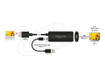 DeLock Adapter HDMI-A male to USB Type-C female (DP Alt Mode) 8K Black