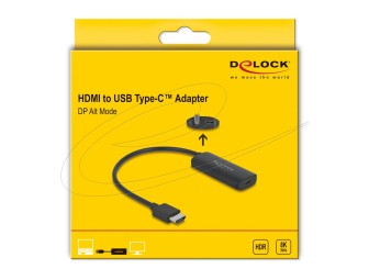 DeLock Adapter HDMI-A male to USB Type-C female (DP Alt Mode) 8K Black
