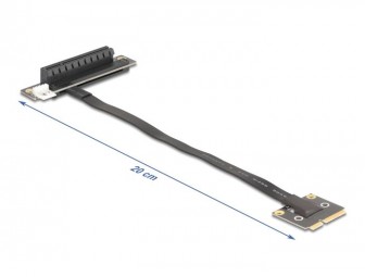 DeLock Adapter Mini PCIe male to PCIe 3.0 x8 slot 90° angled with cable 20cm