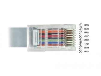 DeLock Adapter USB 2.0 Type-A male > 1 x Serial RS-232 RJ45 male 0.5 m Grey