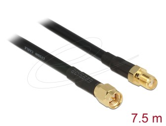 DeLock Antenna Cable SMA plug > SMA jack CFD/RF200 7,5m low loss